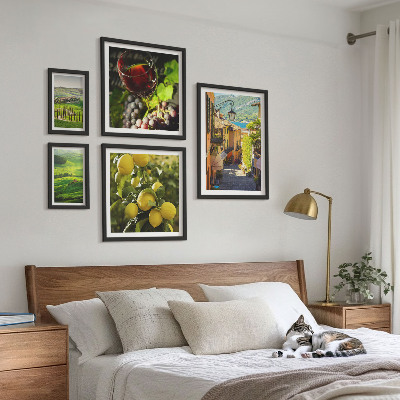 Conjunto de 5 quadros com moldura As paisagens encantadoras da Toscana