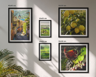Conjunto de 5 quadros com moldura As paisagens encantadoras da Toscana
