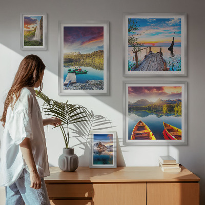 Parede galeria de quadros Paisagens cachoeiras lagos
