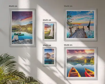 Galeria de quadros para parede com paisagens de cachoeiras e lagos