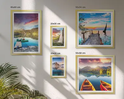 Galeria de quadros para parede com paisagens de cachoeiras e lagos