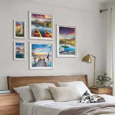 Galeria de quadros para parede com paisagens de cachoeiras e lagos
