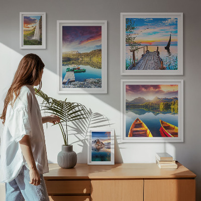 Parede galeria de quadros Paisagens cachoeiras lagos