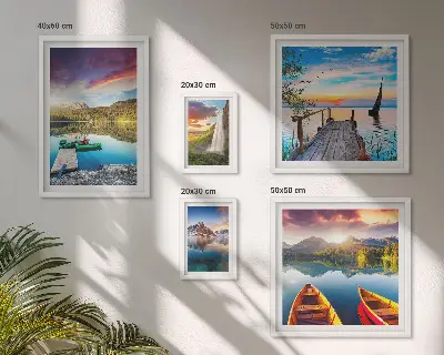 Galeria de quadros para parede com paisagens de cachoeiras e lagos