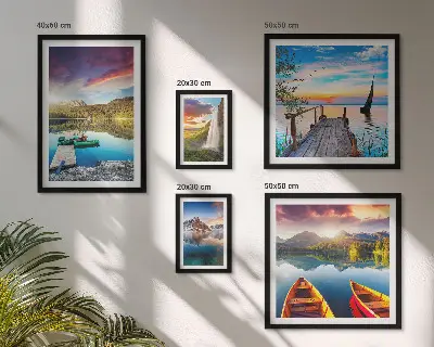 Galeria de quadros para parede com paisagens de cachoeiras e lagos