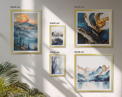 Conjunto de 5 quadros decorativos Paisagens montanhosas do oeste