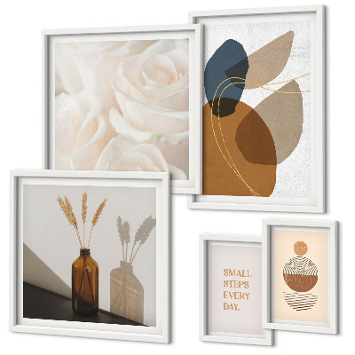 Conjunto de 5 quadros decorativos Decorações de plantas em estilo boho