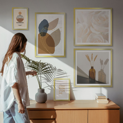 Conjunto de 5 quadros decorativos Decorações de plantas em estilo boho