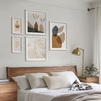 Conjunto de 5 quadros decorativos Decorações de plantas em estilo boho