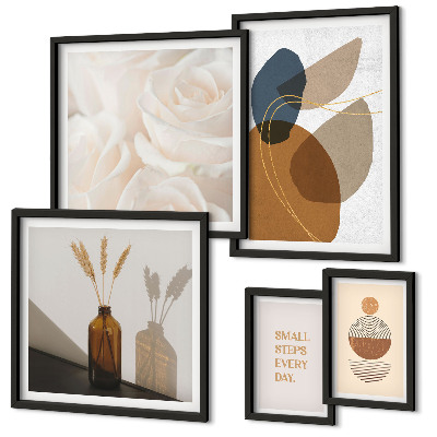 Conjunto de 5 quadros decorativos Decorações de plantas em estilo boho