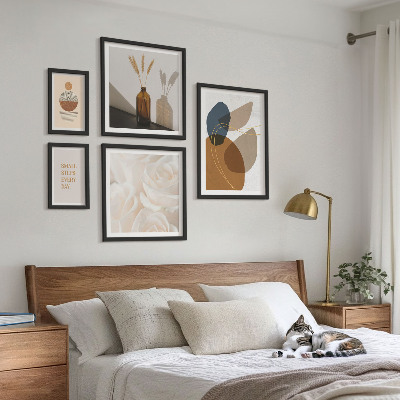 Conjunto de 5 quadros decorativos Decorações de plantas em estilo boho