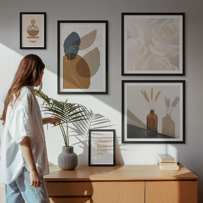 Conjunto de 5 quadros decorativos Decorações de plantas em estilo boho