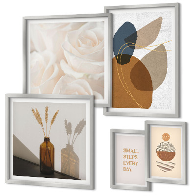 Conjunto de 5 quadros decorativos Decorações de plantas em estilo boho