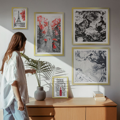 Galeria de parede Flores e padrões parisienses