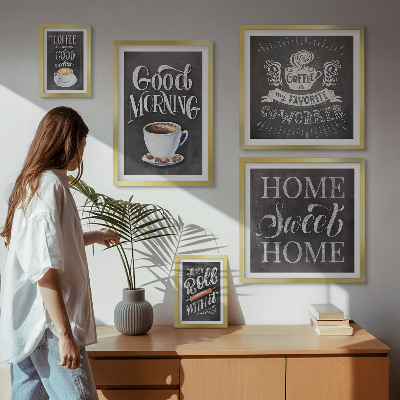 Parede galeria de quadros Inspirações rústicas para o café