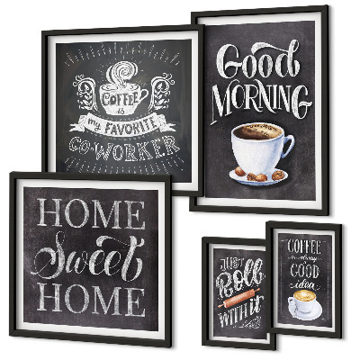 Parede galeria de quadros Inspirações rústicas para o café