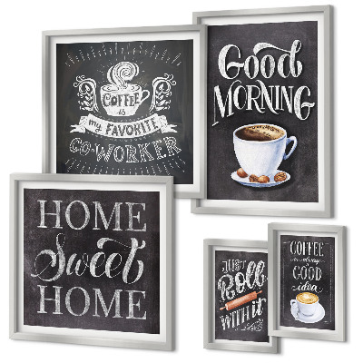 Parede galeria de quadros Inspirações rústicas para o café