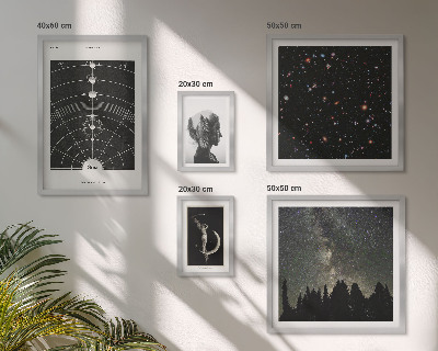 Conjunto de 5 quadros decorativos Inspirações cósmicas da galáxia