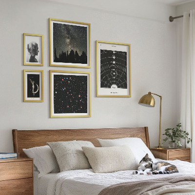 Conjunto de 5 quadros decorativos Inspirações cósmicas da galáxia