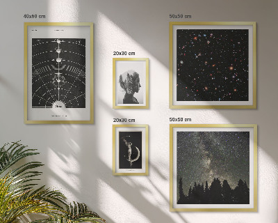 Conjunto de 5 quadros decorativos Inspirações cósmicas da galáxia
