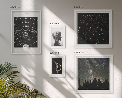 Conjunto de 5 quadros decorativos Inspirações cósmicas da galáxia