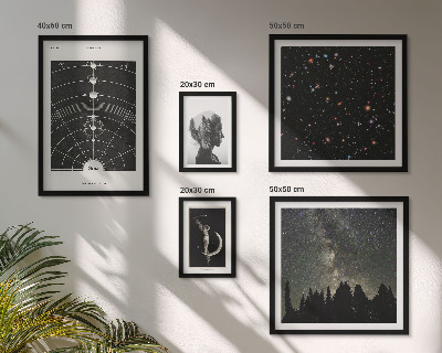 Conjunto de 5 quadros decorativos Inspirações cósmicas da galáxia