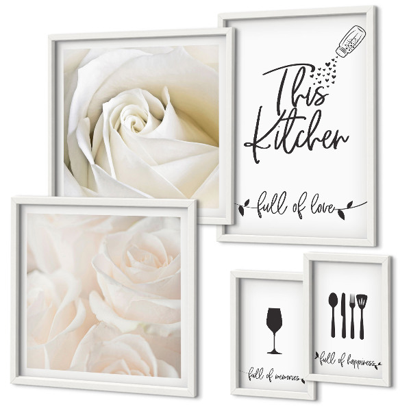 Parede galeria de quadros Decoração de cozinha com plantas estilosas