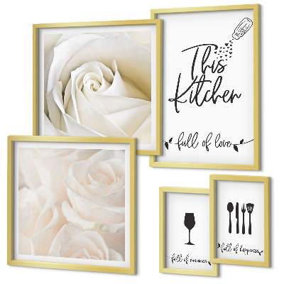 Parede galeria de quadros Decoração de cozinha com plantas estilosas