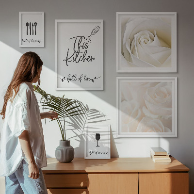 Parede galeria de quadros Decoração de cozinha com plantas estilosas