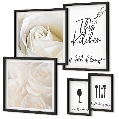Parede galeria de quadros Decoração de cozinha com plantas estilosas