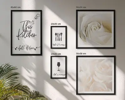Galeria de quadros para parede decoração de cozinha com tema de plantas
