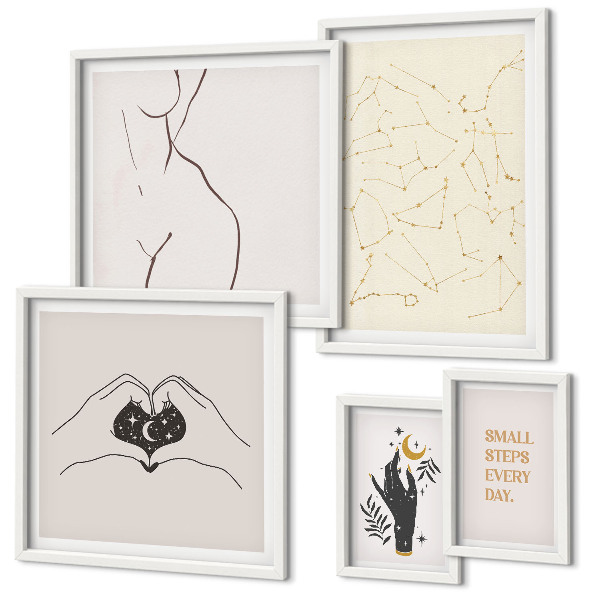 Galeria de parede Motivos espaciais minimalistas