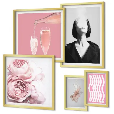 Quadro decorativo mulher fumando com vinho gelado
