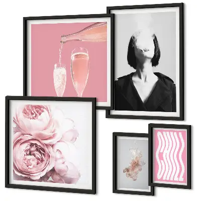 Quadro decorativo mulher fumando com vinho gelado
