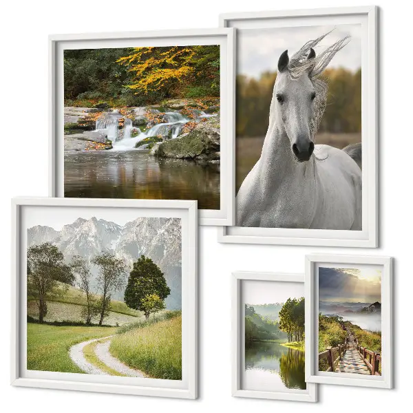 Galeria de parede paisagens com cavalos