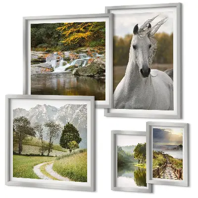 Galeria de parede paisagens com cavalos