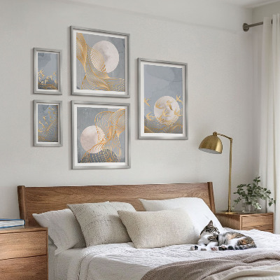 Conjunto de 5 quadros decorativos Harmonia da natureza e delicadeza