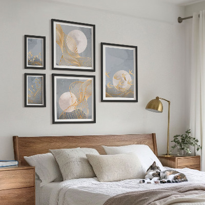 Conjunto de 5 quadros decorativos Harmonia da natureza e delicadeza