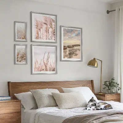 Galeria de quadros para parede com paisagens litorâneas e sol