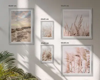 Galeria de quadros para parede com paisagens litorâneas e sol
