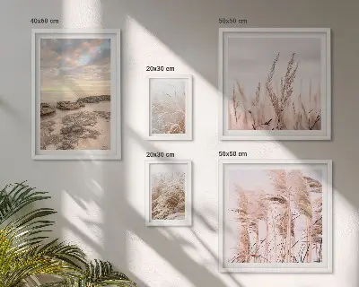 Galeria de quadros para parede com paisagens litorâneas e sol