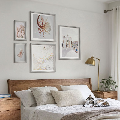 Conjunto de 5 quadros com moldura Vistas elegantes, arquitetura e natureza