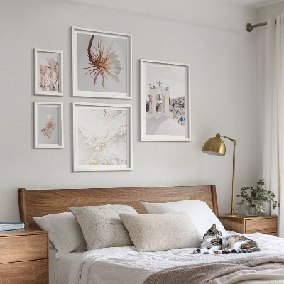 Conjunto de 5 quadros com moldura Vistas elegantes, arquitetura e natureza