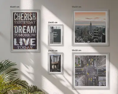 Conjunto de 5 quadros decorativos de slogans inspiradores para cidades