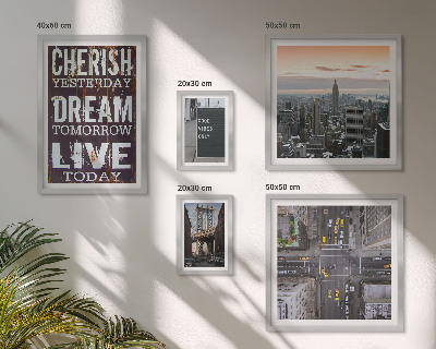 Conjunto de 5 quadros decorativos Slogans inspiradores para cidades