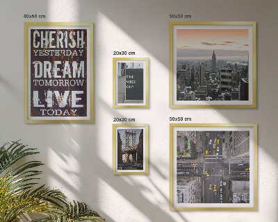 Conjunto de 5 quadros decorativos Slogans inspiradores para cidades