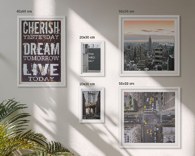 Conjunto de 5 quadros decorativos Slogans inspiradores para cidades