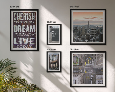 Conjunto de 5 quadros decorativos Slogans inspiradores para cidades