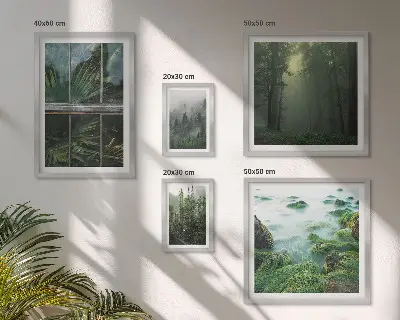 Galeria de quadros para parede com paisagens verdes, florestas e vegetação