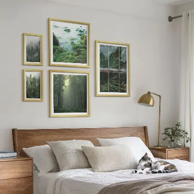 Galeria de quadros para parede com paisagens verdes, florestas e vegetação